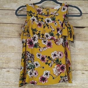 Persaya Girl Meeka Cold Shoulder Ruffle Top